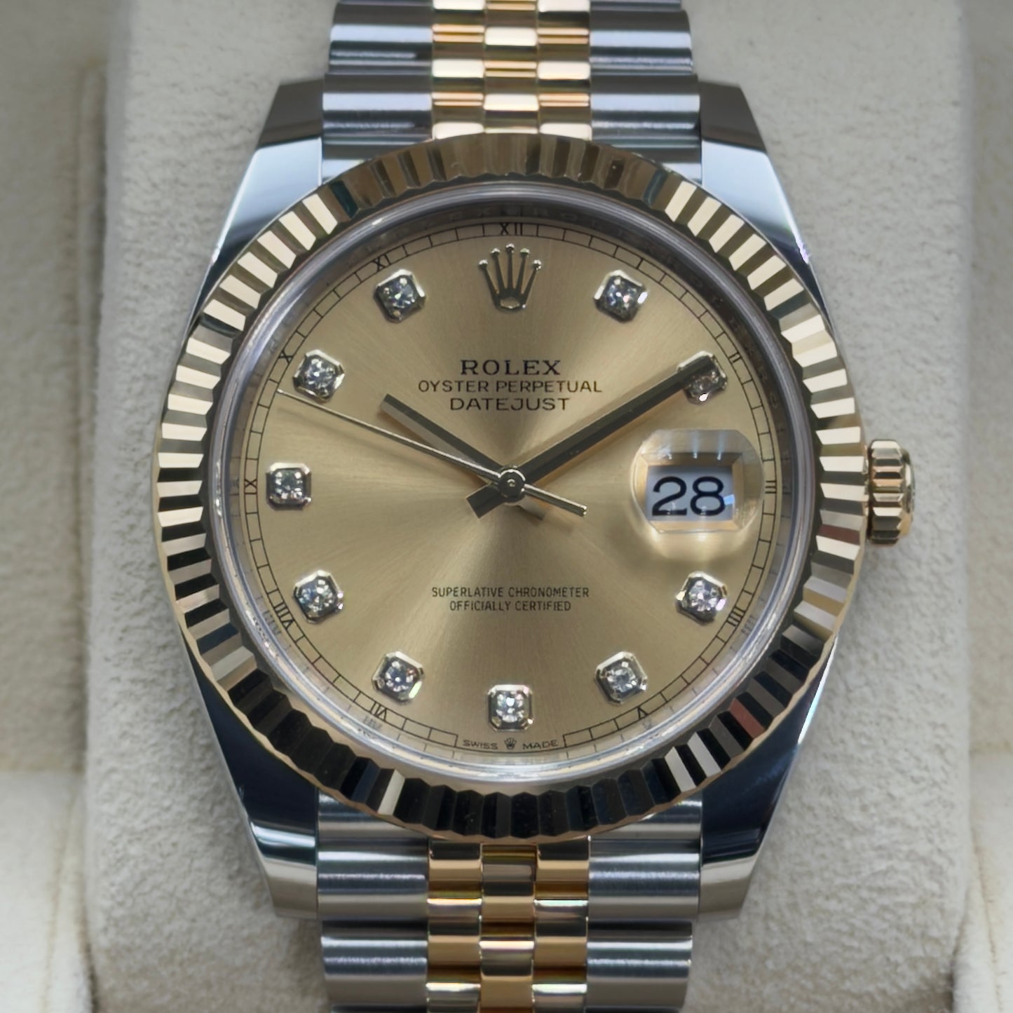 Rolex Datejust 41 / 126333 / Champagner - Diamanten / Jubilee / Full Set / 2022