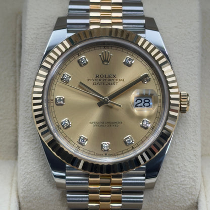 Rolex Datejust 41 / 126333 / Champagner - Diamanten / Jubilee / Full Set / 2022
