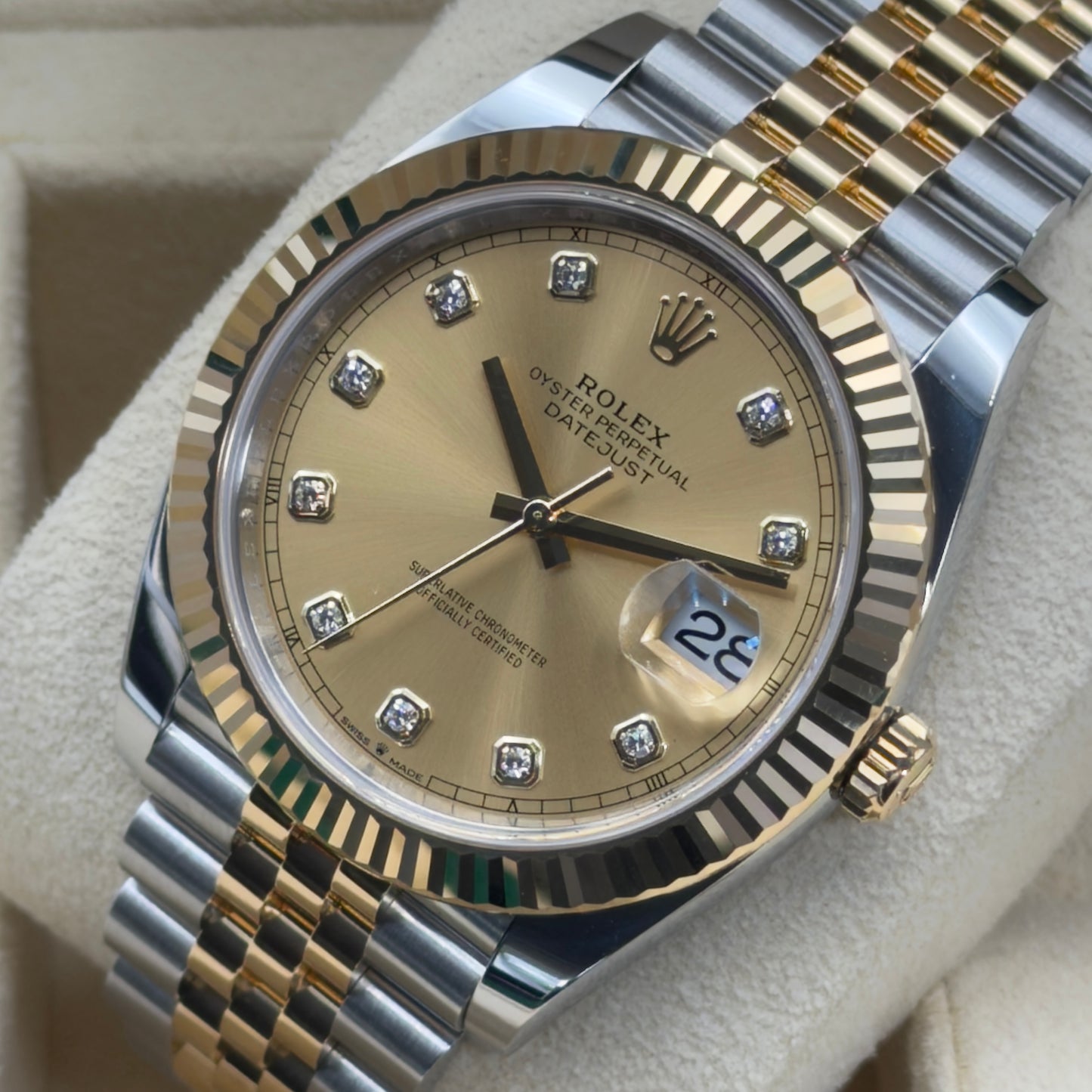 Rolex Datejust 41 / 126333 / Champagner - Diamanten / Jubilee / Full Set / 2022
