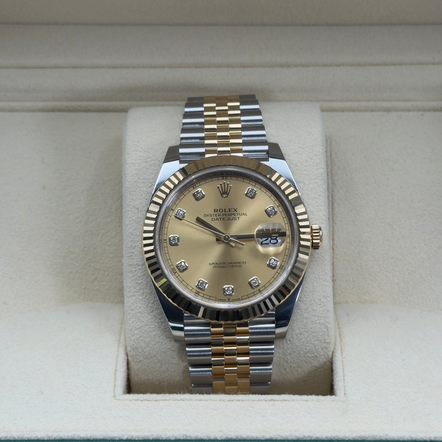 Rolex Datejust 41 / 126333 / Champagner - Diamanten / Jubilee / Full Set / 2022