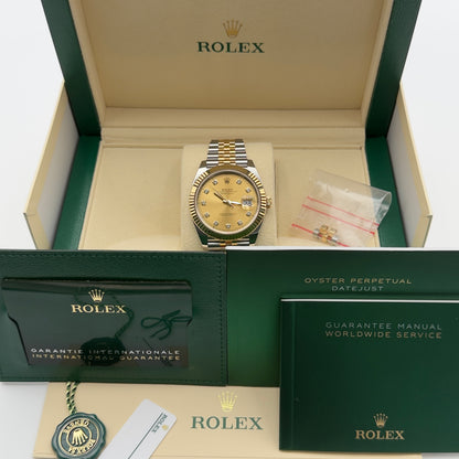 Rolex Datejust 41 / 126333 / Champagner - Diamanten / Jubilee / Full Set / 2022