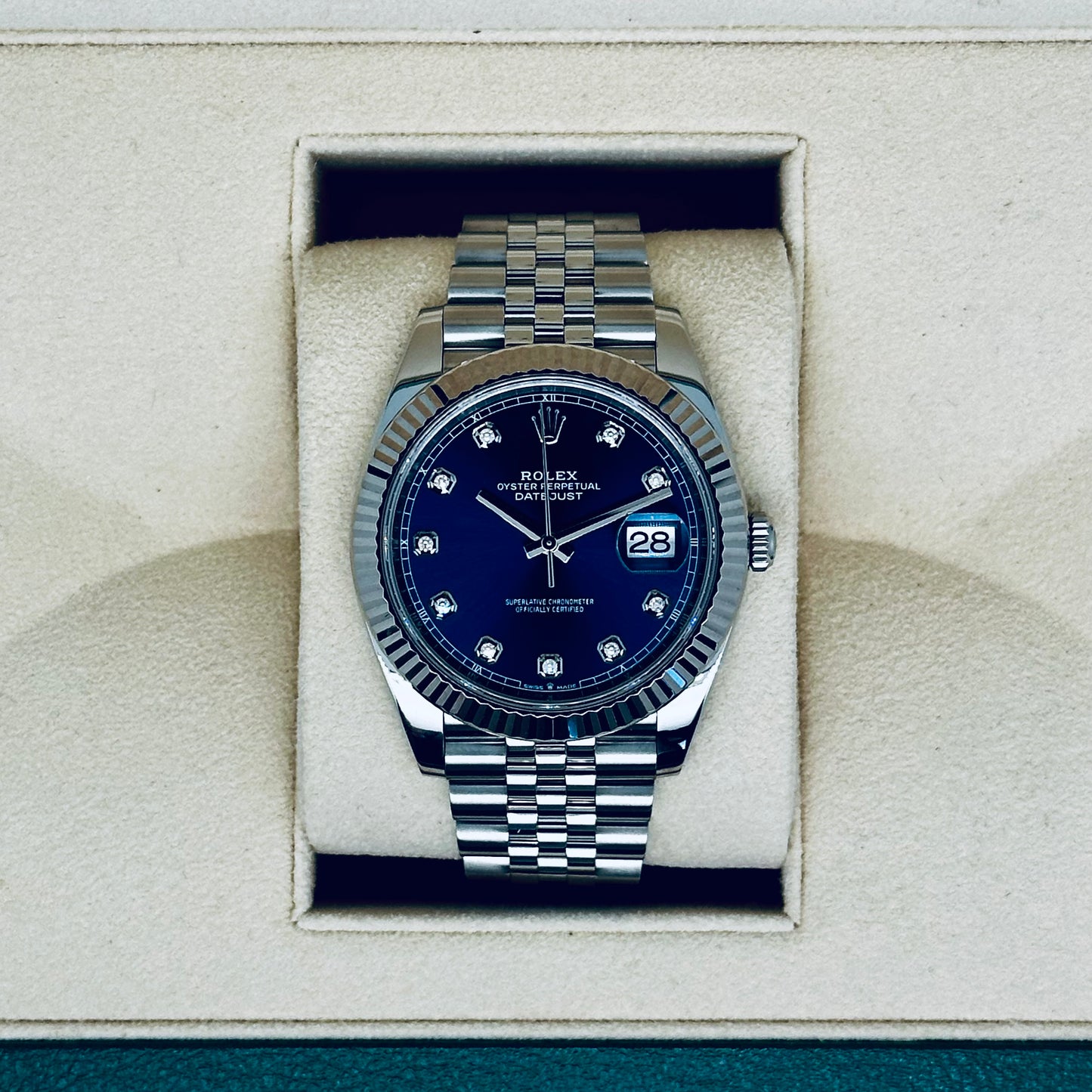 Rolex Datejust 41 / 126334 / blau - Diamanten / Jubilee / Full Set