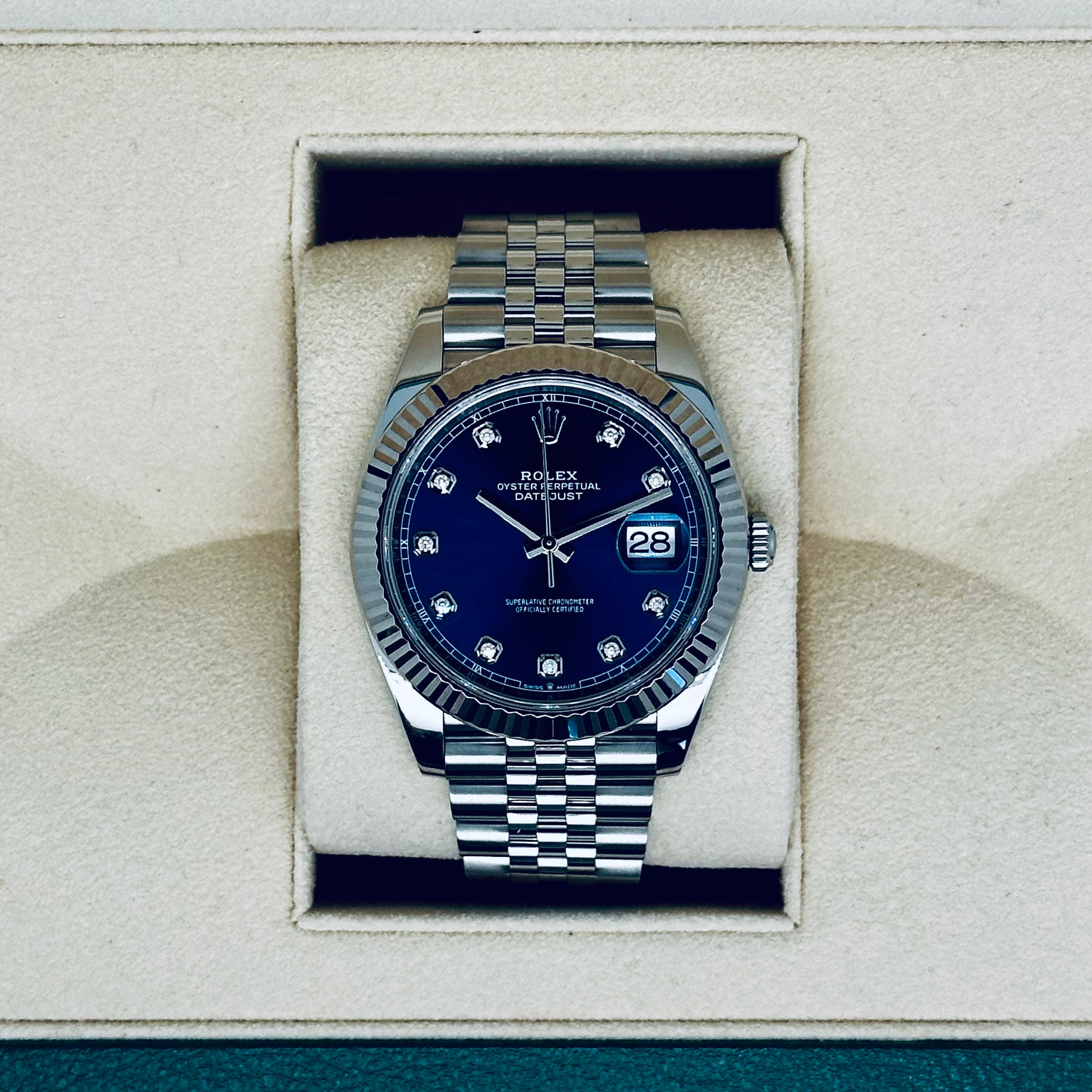 Rolex Datejust 41 / 126334 / blau - Diamanten / Jubilee / Full Set