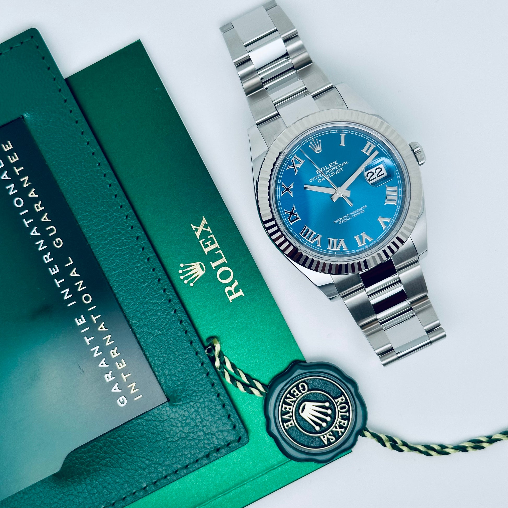 Rolex Datejust 41 / 126334 / blau - römisch / Oyster / 2023 / Full Set