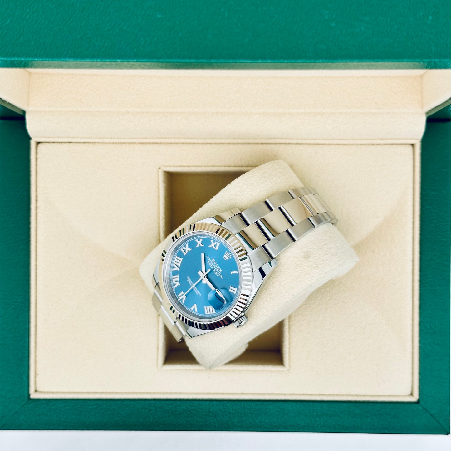 Rolex Datejust 41 / 126334 / blau - römisch / Oyster / 2023 / Full Set