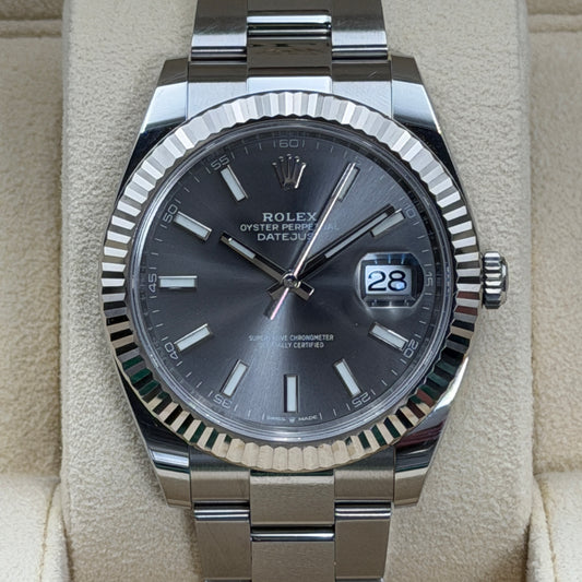 Rolex Datejust 41 / 126334 / Rhodium / Oyster / Full Set / 2023