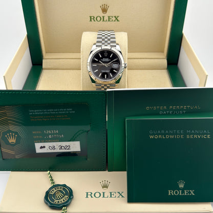 Rolex Datejust 41 / 126334 / schwarz / Jubilee / Full Set / 2022