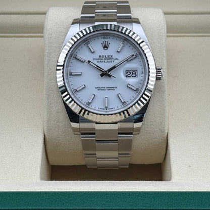 Rolex Datejust 41 / 126334 / weiß / Oyster / Full Set / 2025