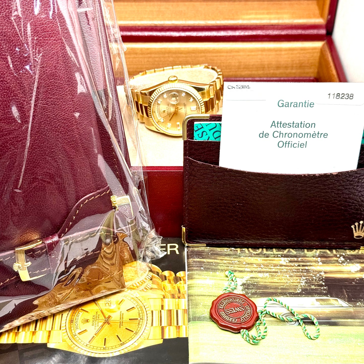 Rolex Day-Date 36 / 118238 / silber - Diamanten / Gelbgold / Full Set / 2004