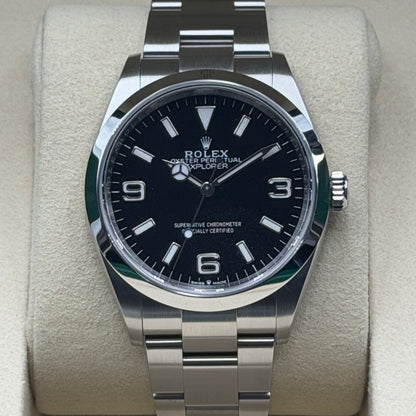 Rolex Explorer 36 / 124270 / Schwarz / Oyster / Full Set / 2025