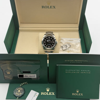Rolex Explorer 36 / 124270 / Schwarz / Oyster / Full Set / 2025