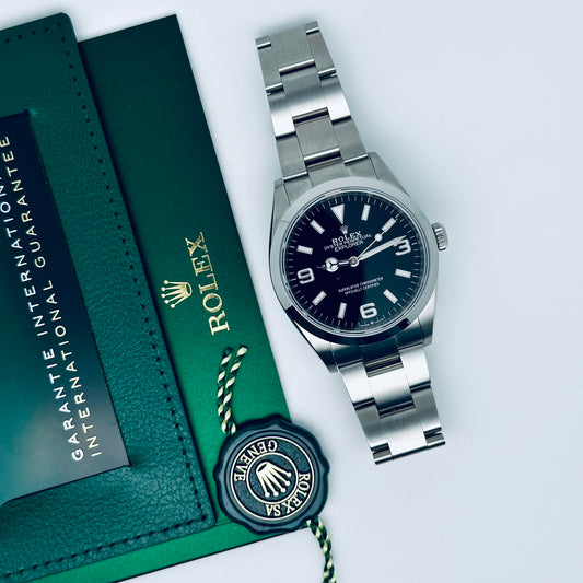 Rolex Explorer / 124270 / schwarz / Oyster / Full Set