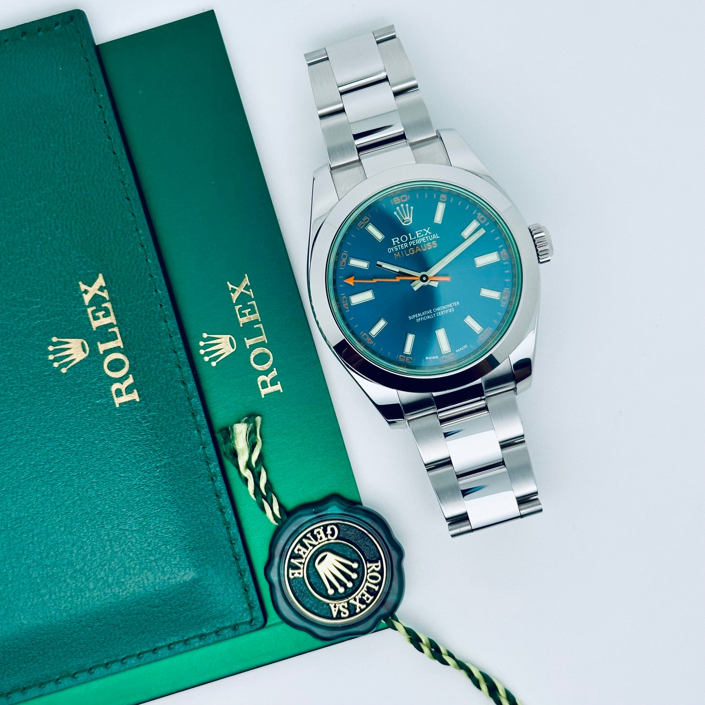 Rolex Milgauss / 116400GV / elektroblau / Oyster / 2015 / Full Set