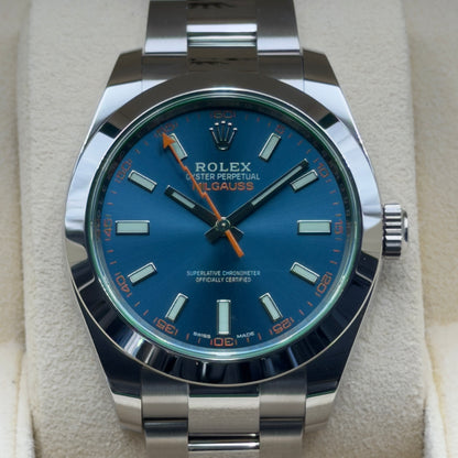 Rolex Milgauss / 116400GV / Blau / Oyster / Full Set / 2022