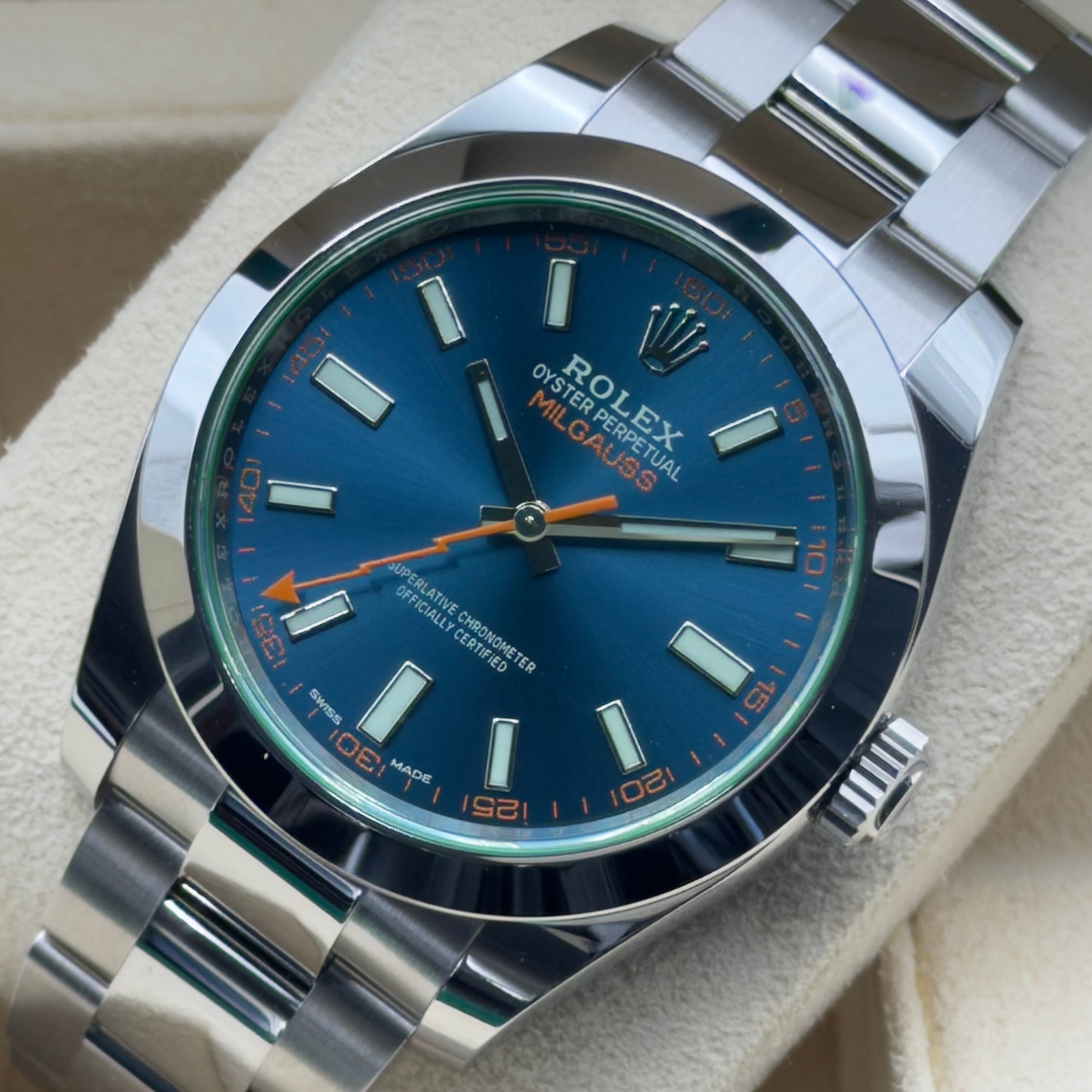 Rolex Milgauss / 116400GV / Blau / Oyster / Full Set / 2022