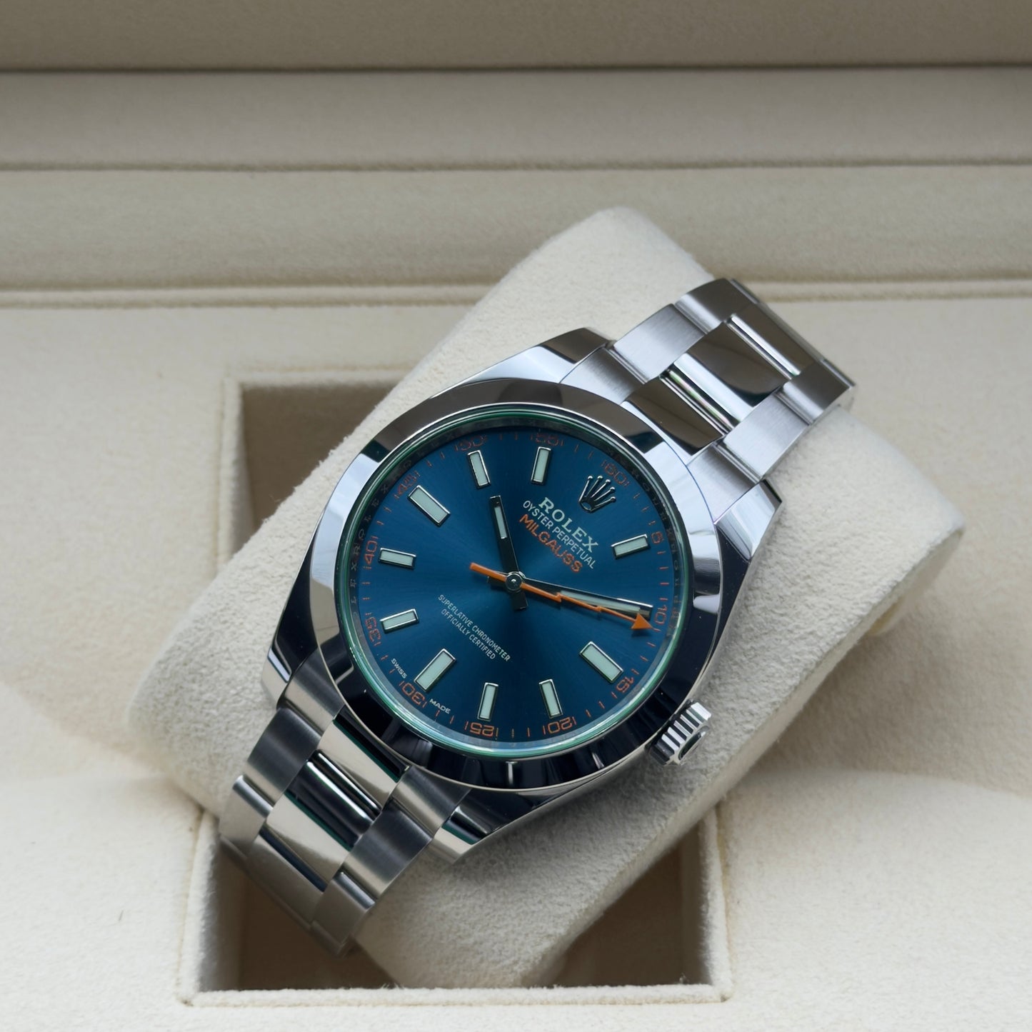 Rolex Milgauss / 116400GV / Blau / Oyster / Full Set / 2022