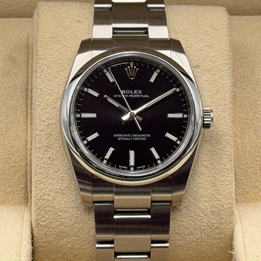 Rolex Oyster Perpetual 34 / 114200 / schwarz / Oyster / Full Set / 2018