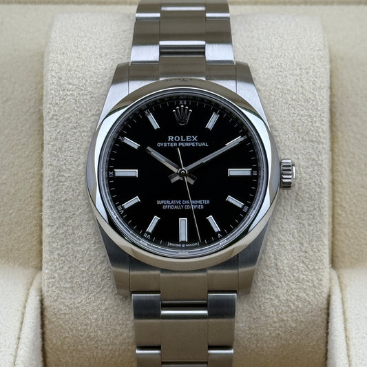 Rolex Oyster Perpetual 34 / 124200 / schwarz / Oyster / Full Set / 2022