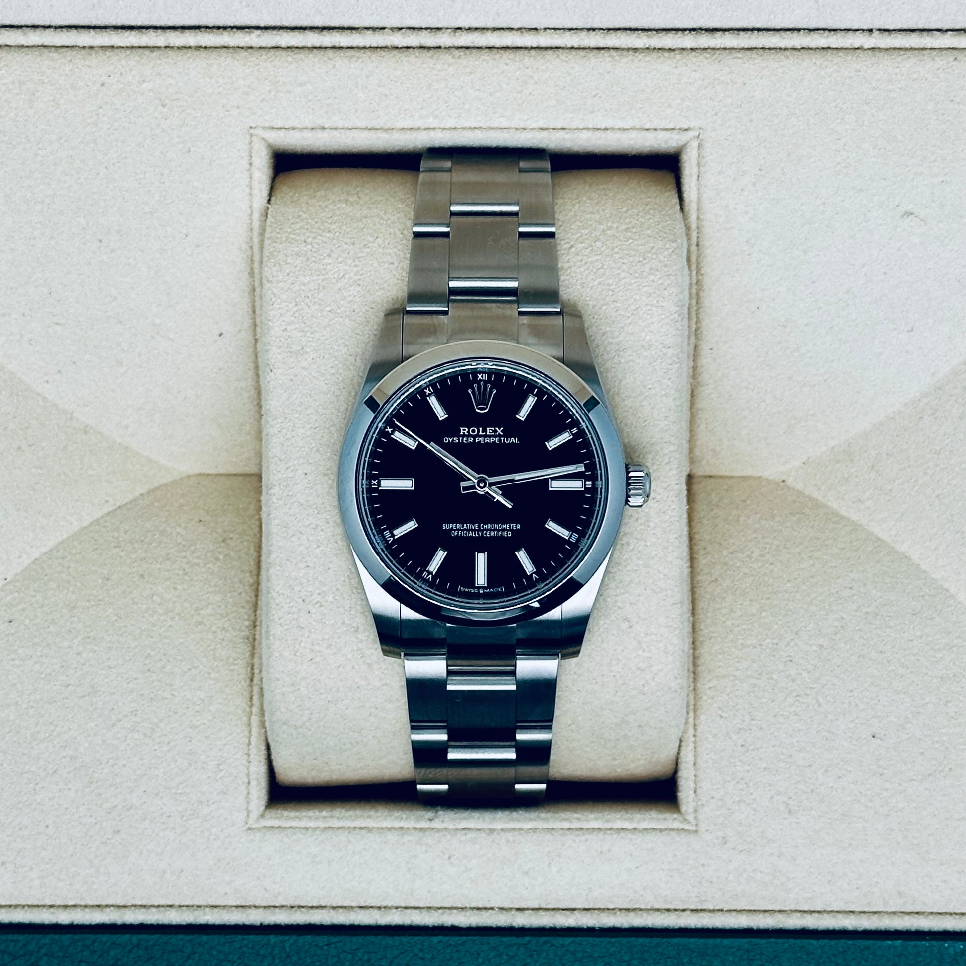 Rolex Oyster Perpetual 34 / 124200 / schwarz / Oyster / Full Set