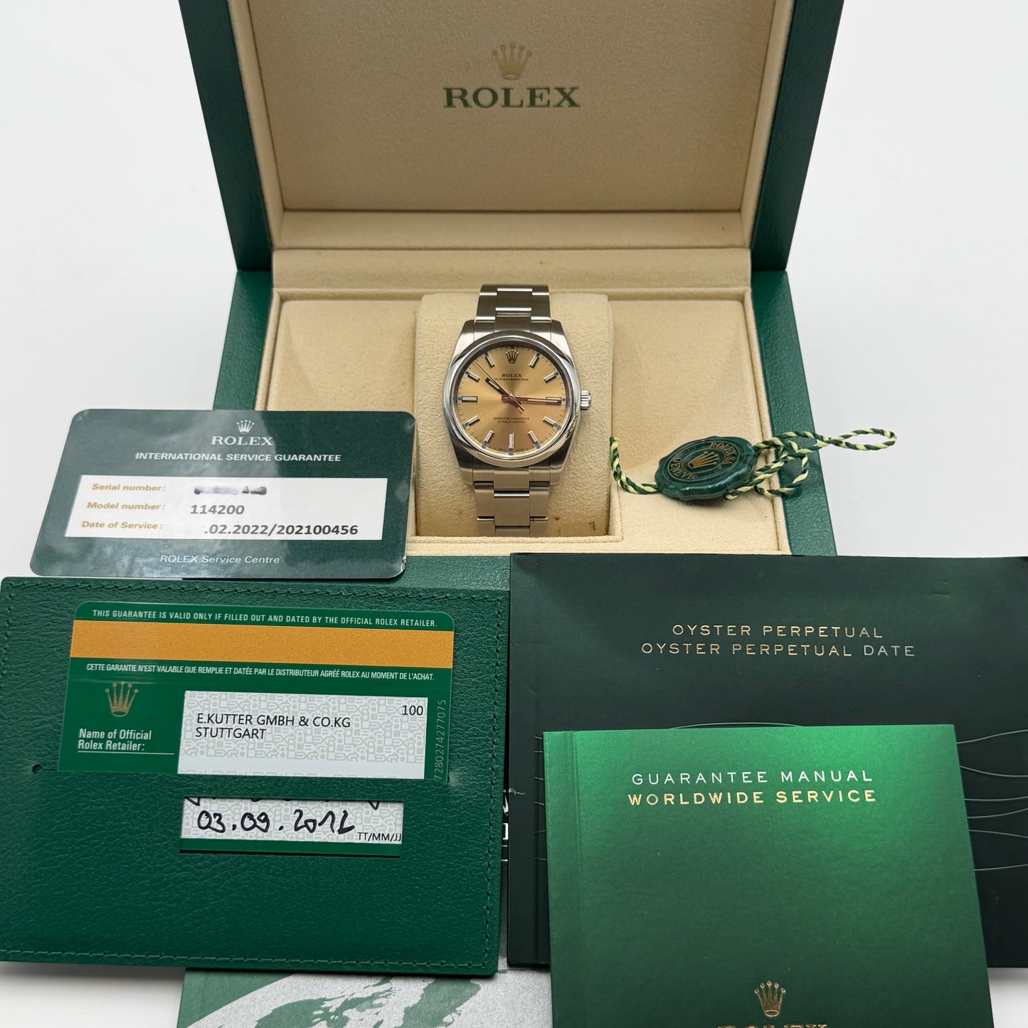 Rolex Oyster Perpetual 34 / 114200 / gold / Oyster / Full Set / 2012