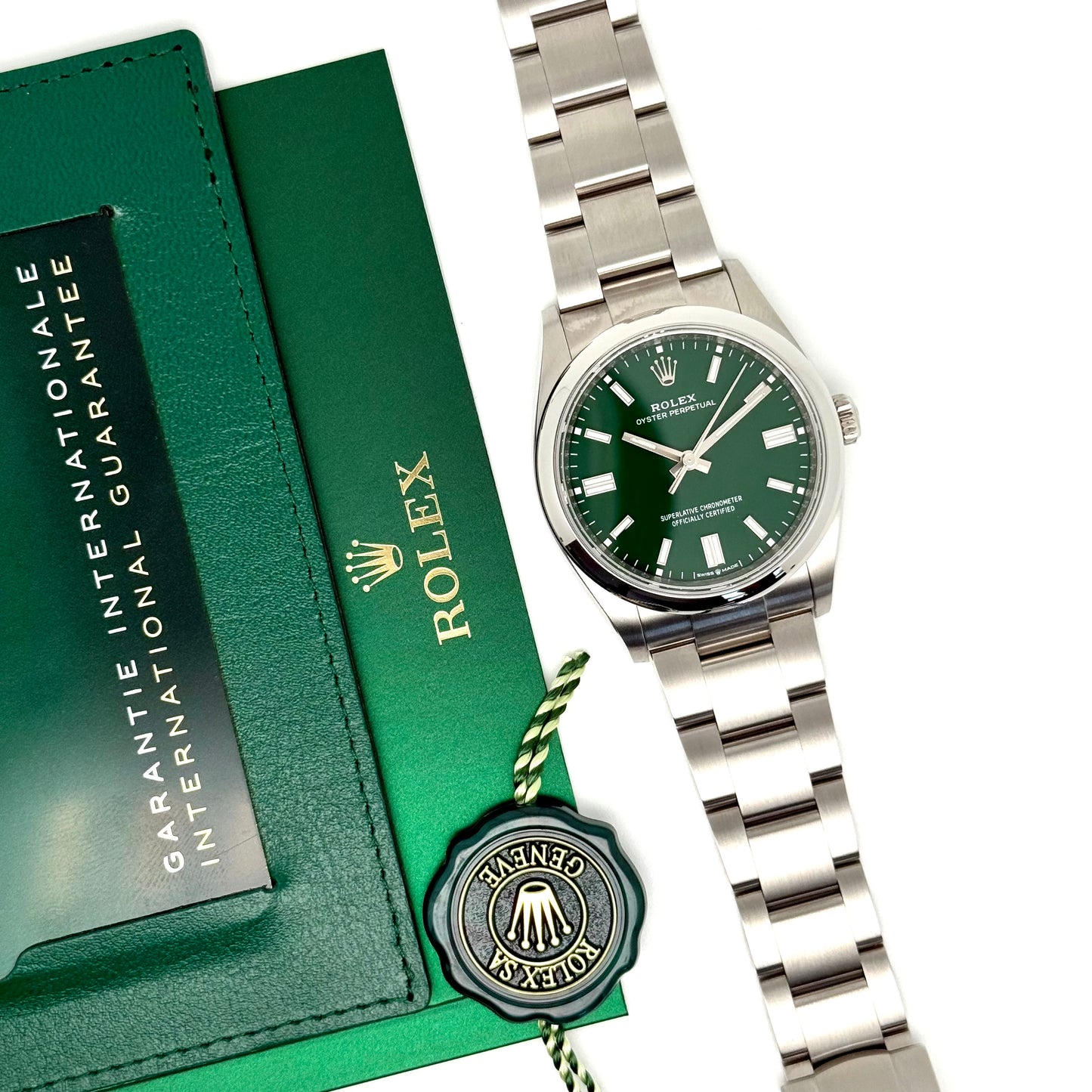 Rolex Oyster Perpetual 36 / 126000 / grün / Oyster / Full Set