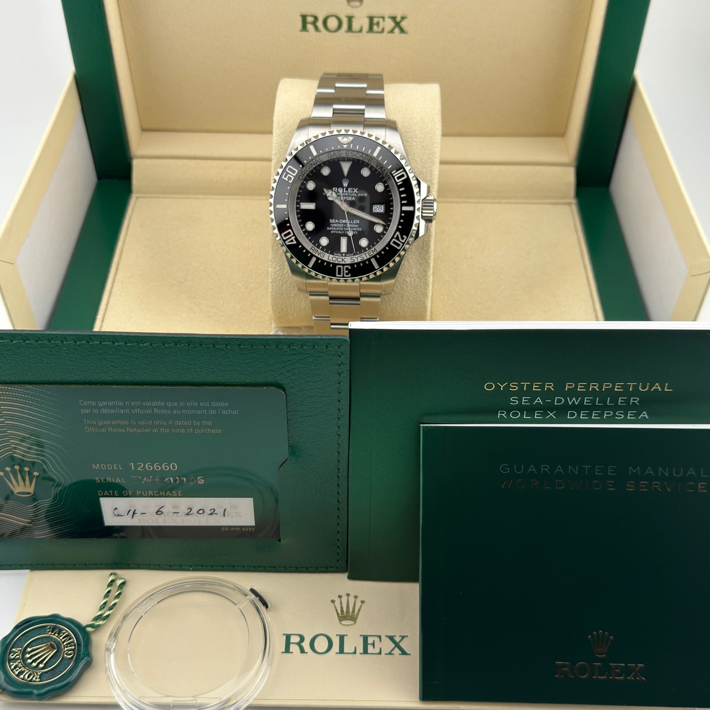 Rolex Sea-Dweller Deepsea / 126660 / schwarz / Oyster / Full Set / 2021