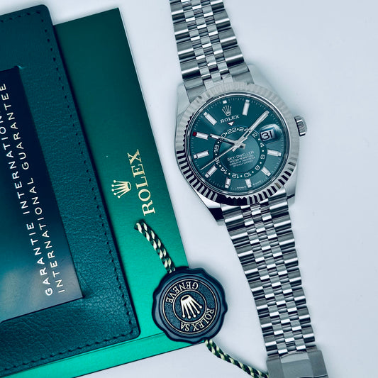 Rolex Sky-Dweller / 336934 / mintgrün / Jubilee / Full Set