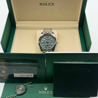 Rolex Sky-Dweller / 336934 / Mintgrün / Jubilee / Full Set / 01.2026