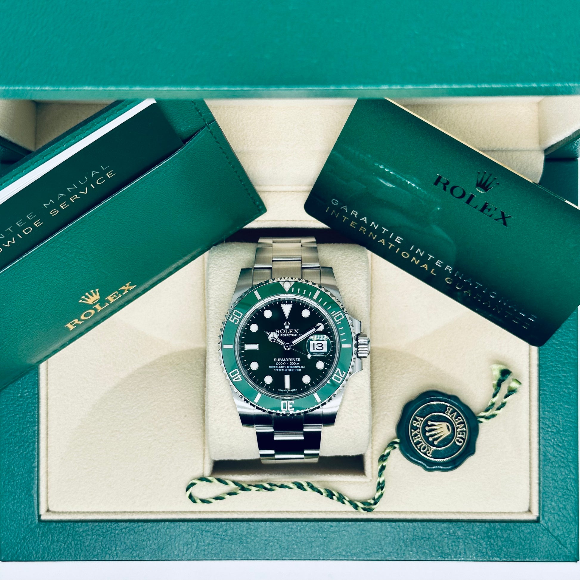 Rolex Submariner / 116610LV / grün / Oyster / 2017 / Full Set