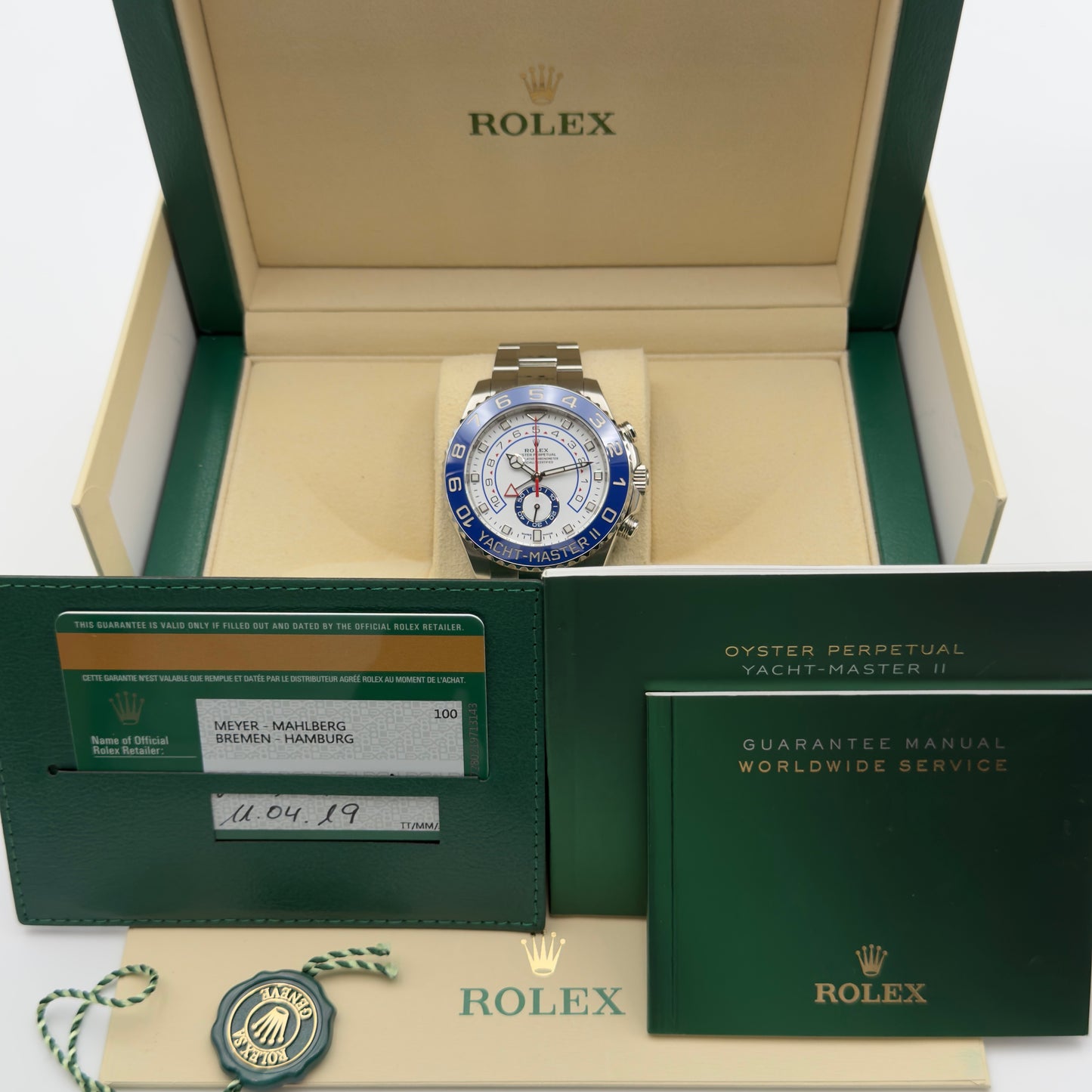 Rolex Yacht-Master II / 116680 / Weiß / Oyster / Full Set / 2019