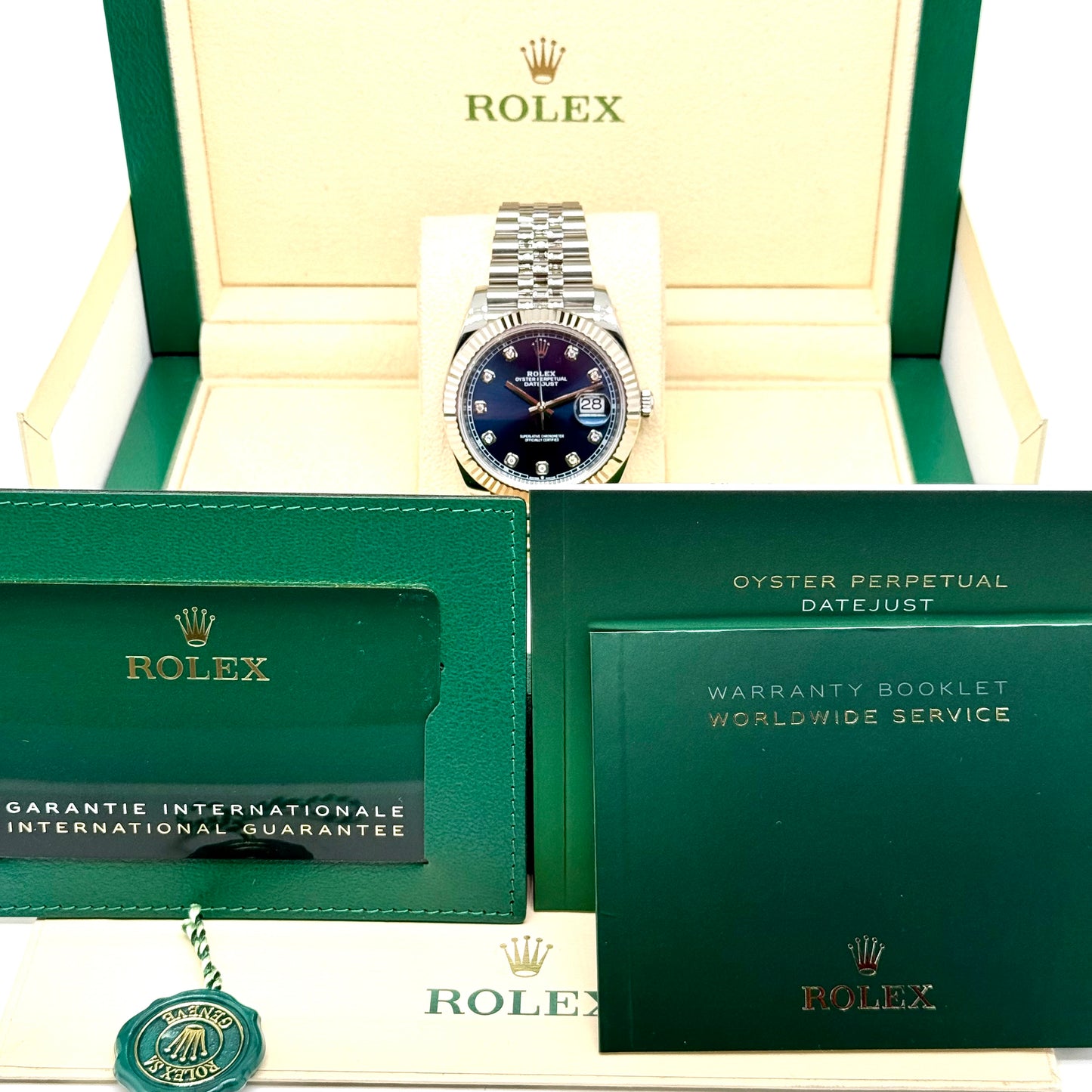 Rolex Datejust 41 / 126334 / blau - Diamanten / Jubilee / Full Set