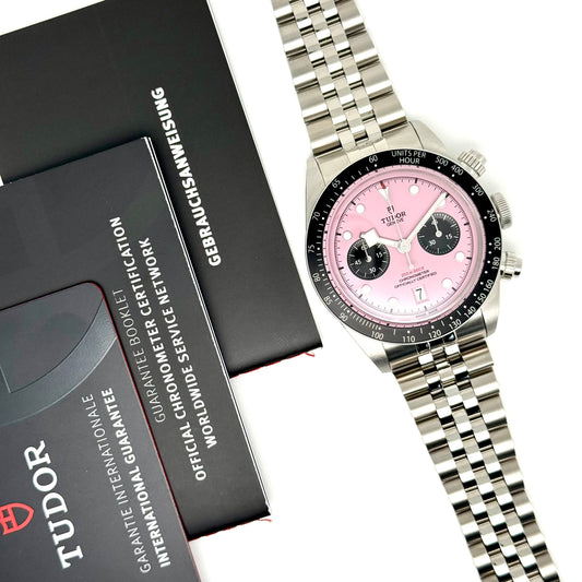 Tudor Black Bay Chrono / M79360N-0019 / pink / Edelstahl / Full Set