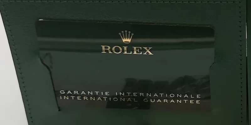Rolex Garantiekarte im Etui, Rückseite